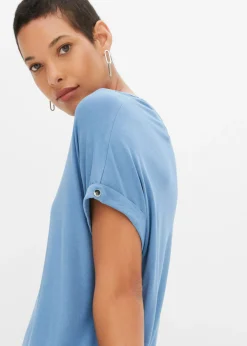 New Camiseta de mezcla de viscosa fluida Mujer Camisetas