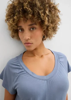 Camiseta de mezcla de viscosa Mujer Camisetas|Novedades