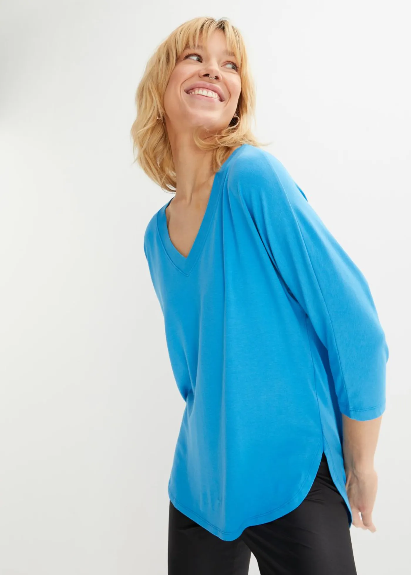 Clearance Camiseta de mezcla de viscosa fluida Mujer Camisetas|Novedades
