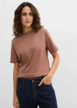 Clearance Camiseta de punto grueso de algodón orgánico puro (2 unidades) Mujer Básicos|Camisetas