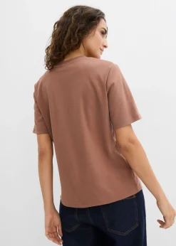 Clearance Camiseta de punto grueso de algodón orgánico puro (2 unidades) Mujer Básicos|Camisetas