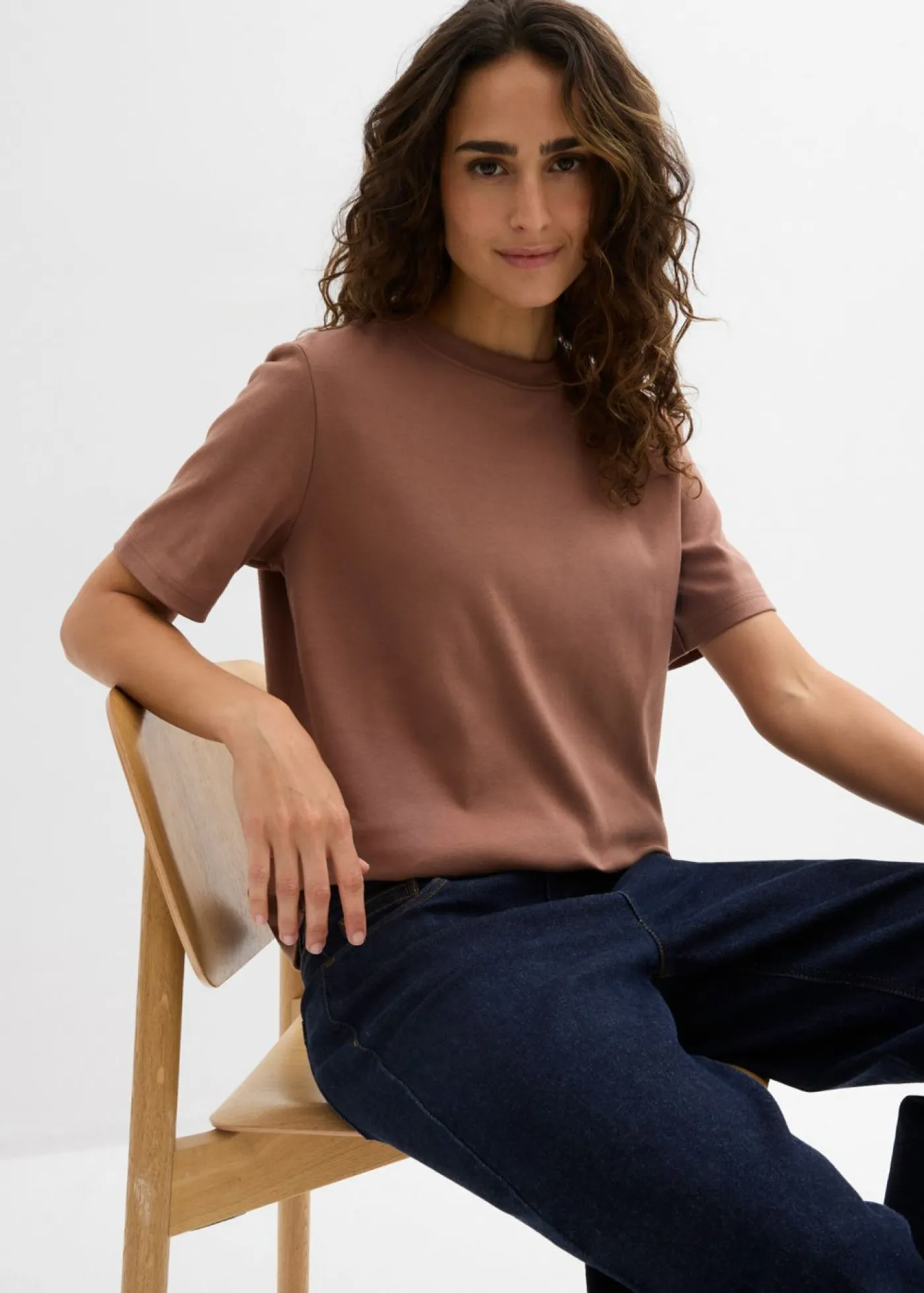 Clearance Camiseta de punto grueso de algodón orgánico puro (2 unidades) Mujer Básicos|Camisetas
