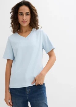 Outlet Camiseta de punto grueso de algodón orgánico puro (2 unidades) Mujer Básicos|Camisetas