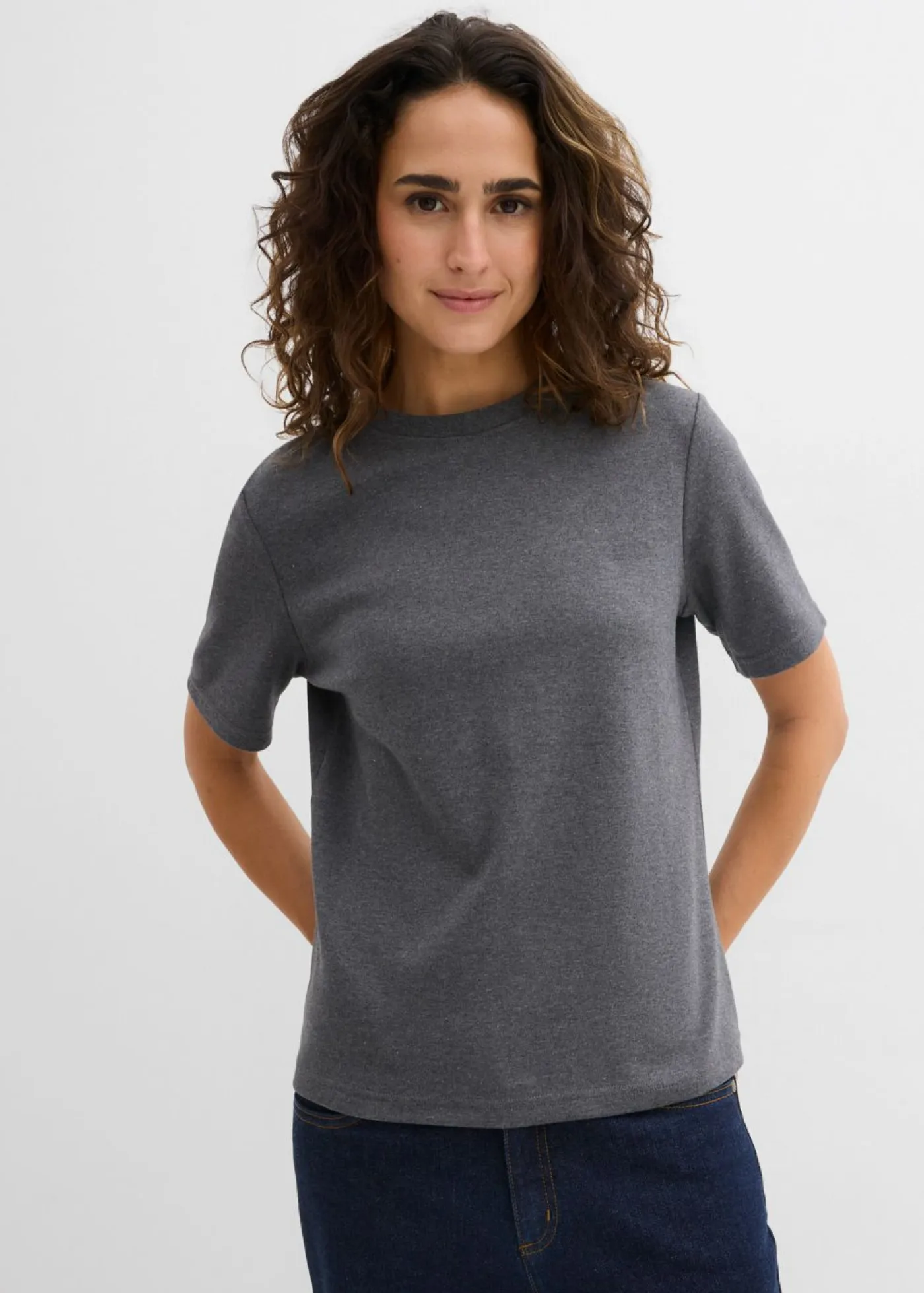 Best Camiseta de punto grueso de algodón orgánico puro (2 unidades) Mujer Básicos|Camisetas
