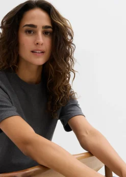Best Camiseta de punto grueso de algodón orgánico puro (2 unidades) Mujer Básicos|Camisetas