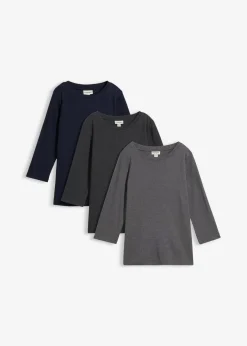 Online Camiseta de punto grueso con algodón orgánico (3 unidades) Mujer Básicos|Camisetas
