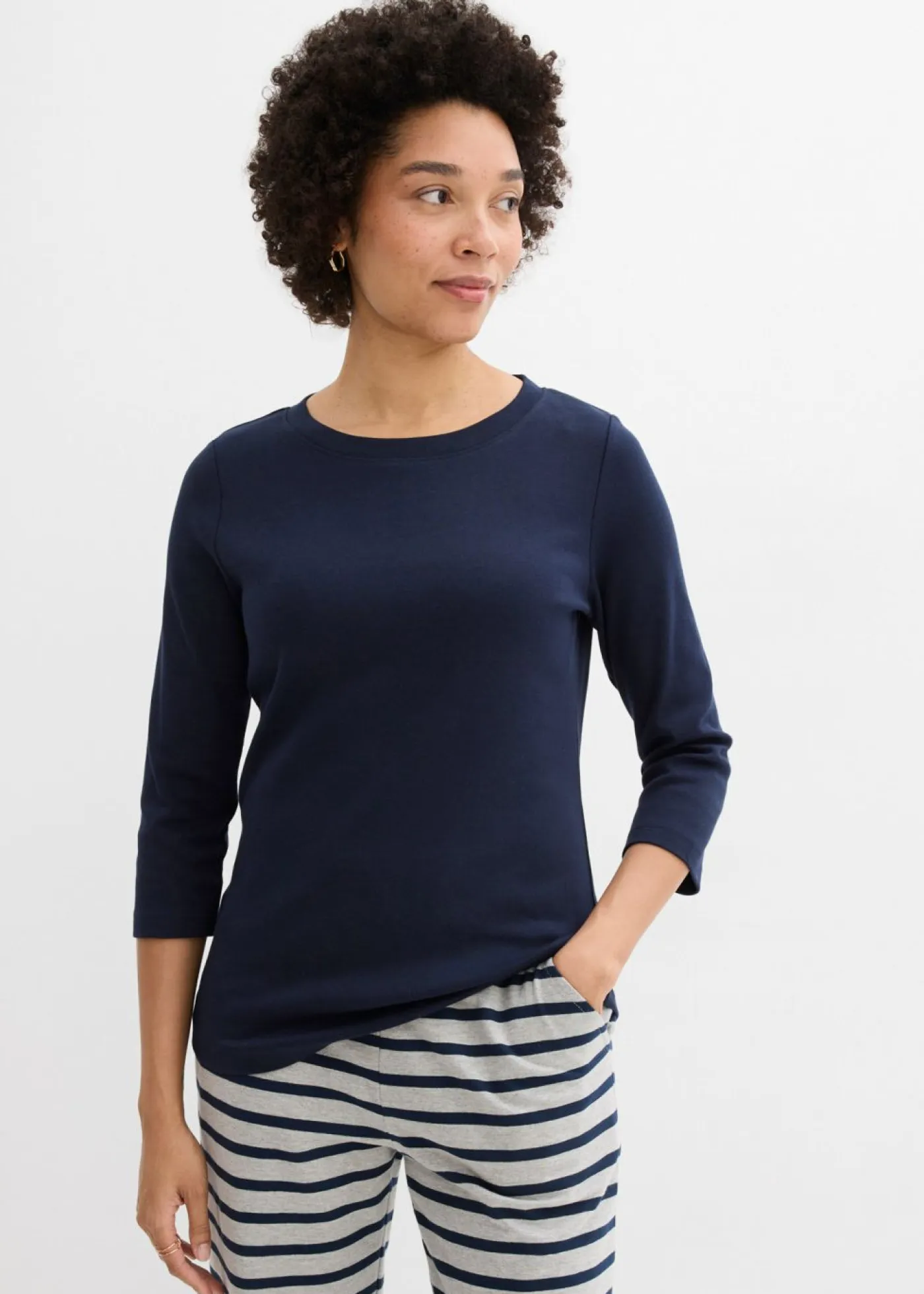 Online Camiseta de punto grueso con algodón orgánico (3 unidades) Mujer Básicos|Camisetas
