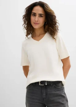 Hot Camiseta de punto grueso de algodón orgánico puro (2 unidades) Mujer Básicos|Camisetas
