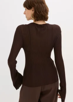 Online Camiseta de punto semitransparente Mujer Camisetas|Ropa De Punto