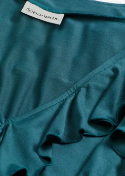 Outlet Camiseta de suave mezcla de modal con volantes Mujer Camisetas