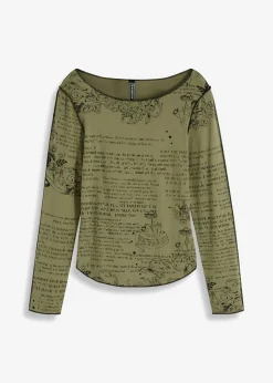 Sale Camiseta de suave viscosa con manga larga Mujer Camisetas