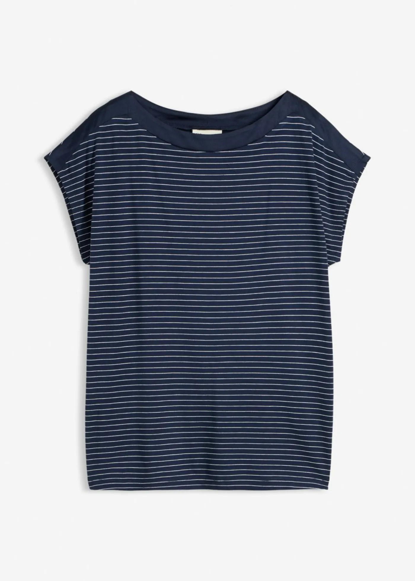 Hot Camiseta de viscosa fluida con ribete de satén Mujer Camisetas|Novedades