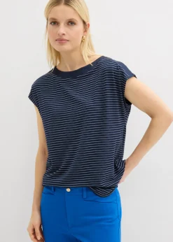 Hot Camiseta de viscosa fluida con ribete de satén Mujer Camisetas|Novedades