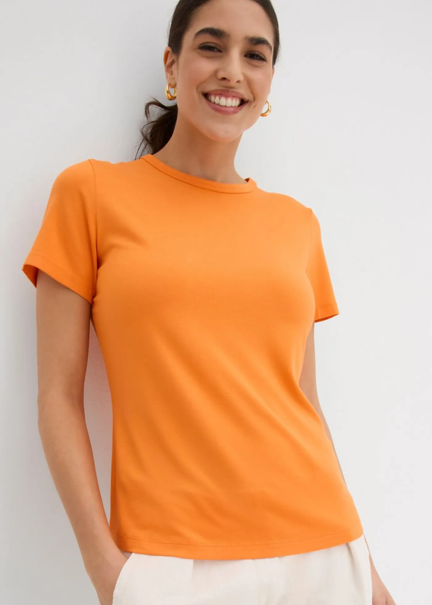 New Camiseta de viscosa fluida Mujer Básicos|Camisetas