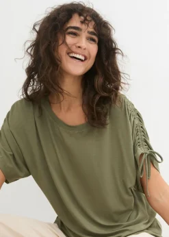 New Camiseta de viscosa fluida Mujer Camisetas