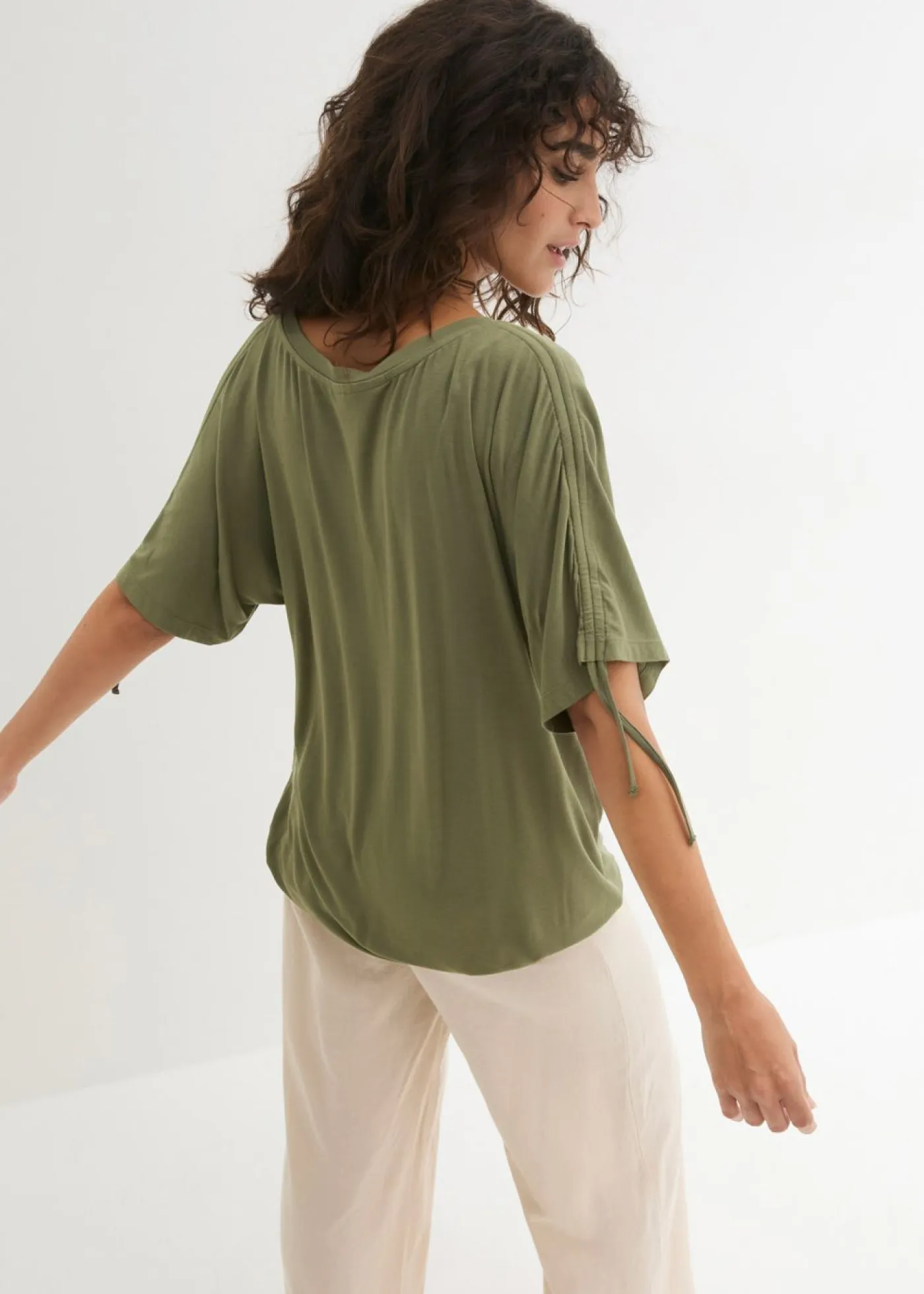 New Camiseta de viscosa fluida Mujer Camisetas