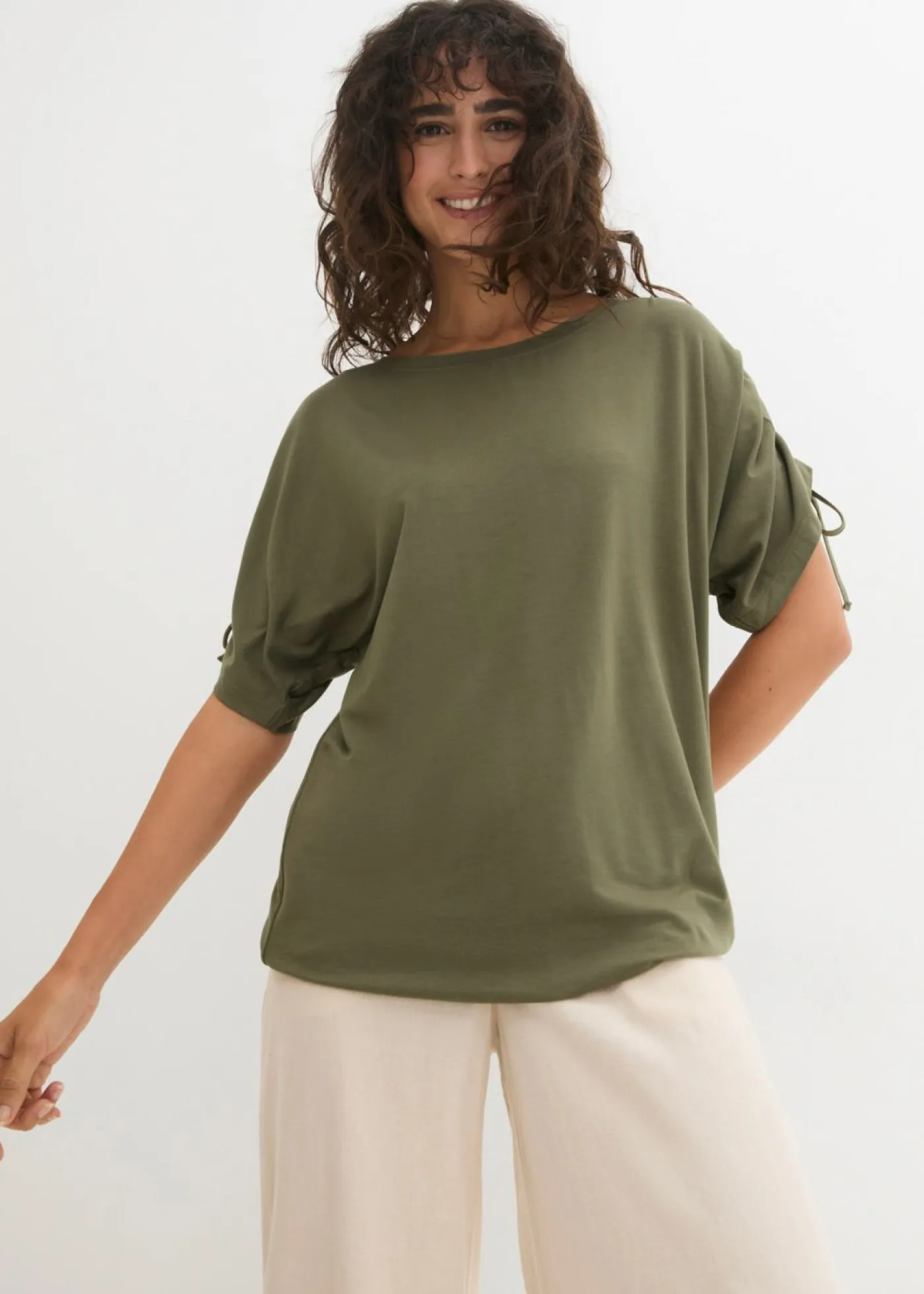 New Camiseta de viscosa fluida Mujer Camisetas