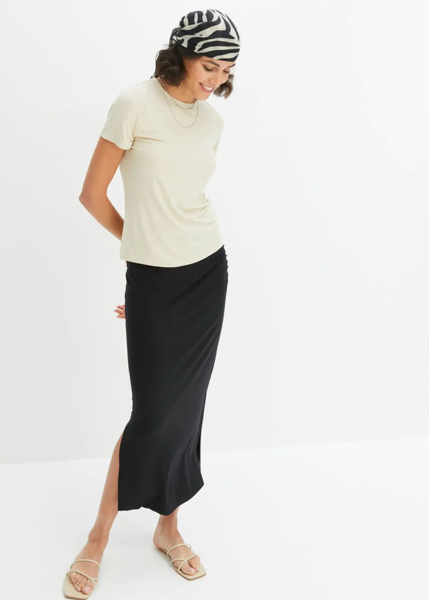 Clearance Camiseta de viscosa fluida Mujer Básicos|Camisetas