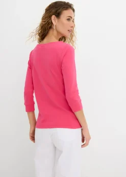 New Camiseta elástica con escote en forma de U Mujer Básicos|Camisetas