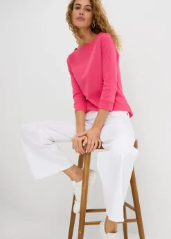 New Camiseta elástica con escote en forma de U Mujer Básicos|Camisetas