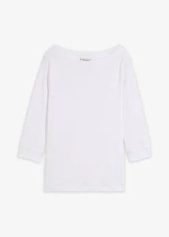 Outlet Camiseta elástica con escote en forma de U Mujer Básicos|Camisetas