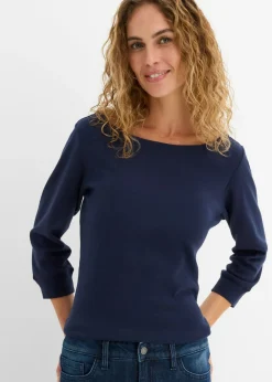 Discount Camiseta elástica con escote en forma de U Mujer Básicos|Camisetas