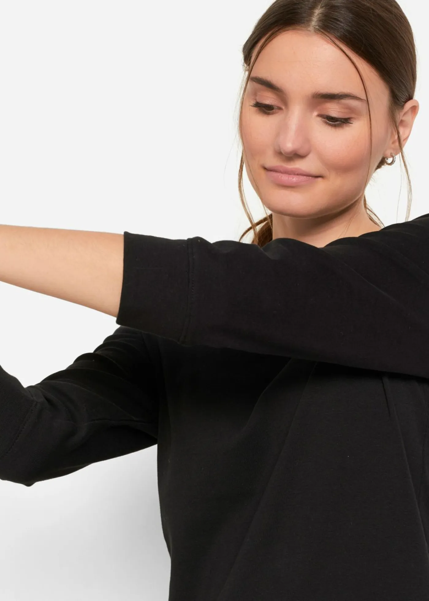 Sale Camiseta elástica con escote en forma de U Mujer Básicos|Camisetas