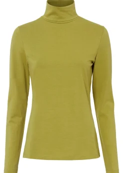 Outlet Camiseta elástica de cuello vuelto y manga larga Mujer Básicos|Camisetas