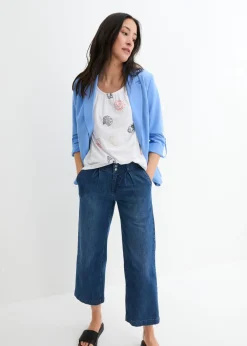 Clearance Camiseta estampada de algodón orgánico con cuello redondo Mujer Camisetas
