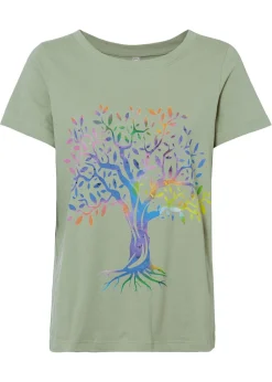 Best Camiseta estampada de algodón orgánico Mujer Camisetas