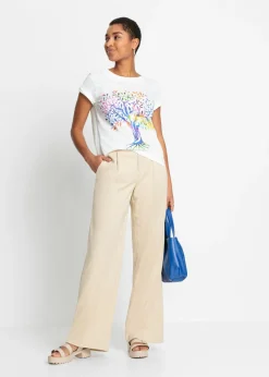 Sale Camiseta estampada de algodón orgánico Mujer Camisetas