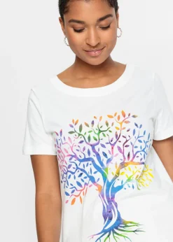 Sale Camiseta estampada de algodón orgánico Mujer Camisetas
