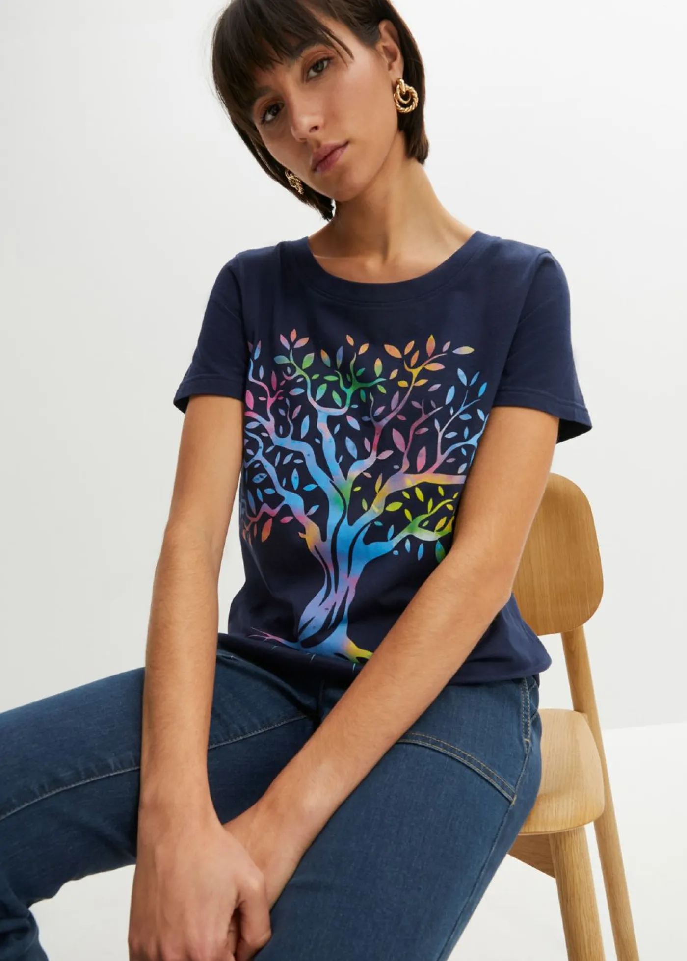 Best Camiseta estampada de algodón orgánico Mujer Camisetas