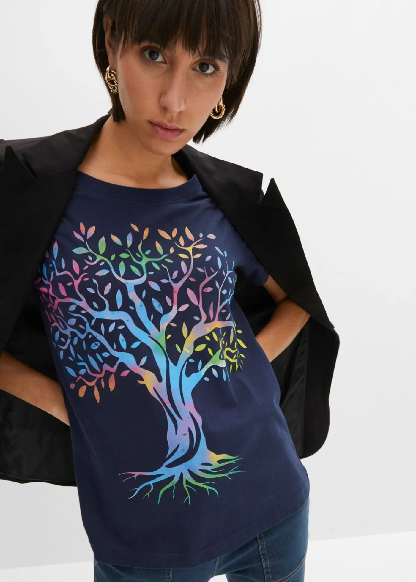 Best Camiseta estampada de algodón orgánico Mujer Camisetas