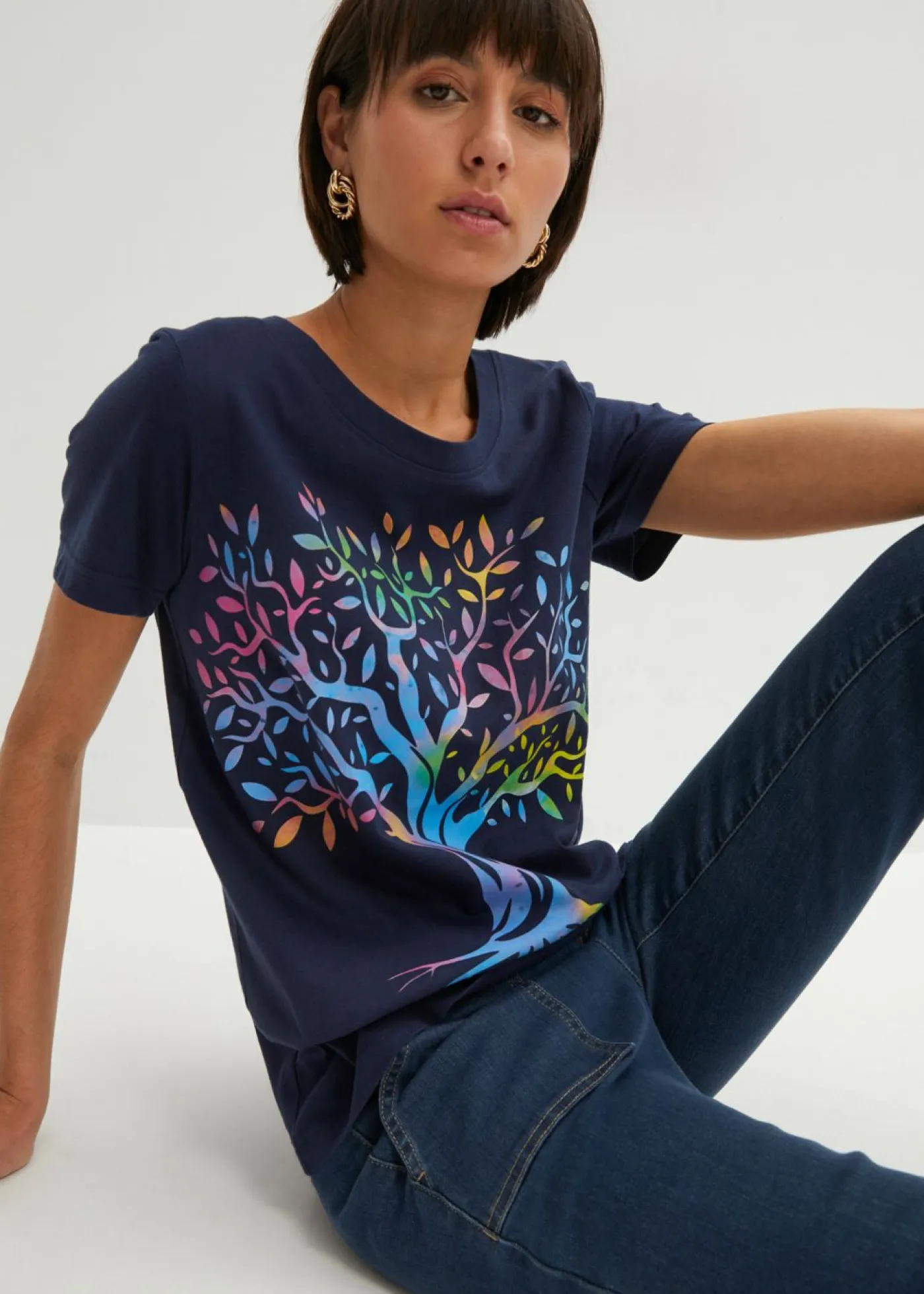 Best Camiseta estampada de algodón orgánico Mujer Camisetas