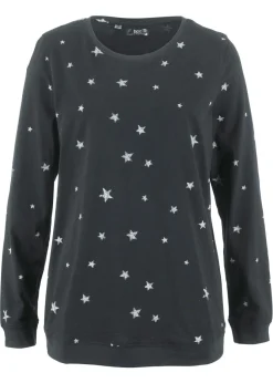 Sale Camiseta estampada de algodón con manga larga Mujer Camisetas