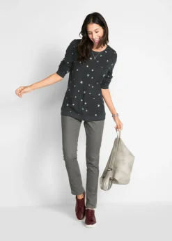 Sale Camiseta estampada de algodón con manga larga Mujer Camisetas