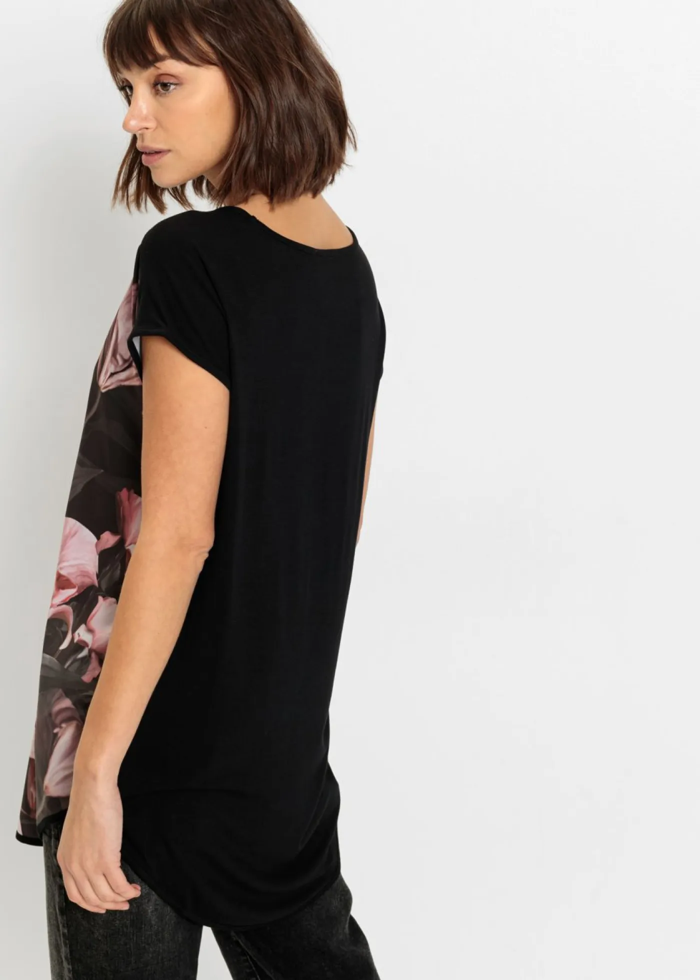 Camiseta estampada de mezcla de viscosa suave Mujer Camisetas|Novedades