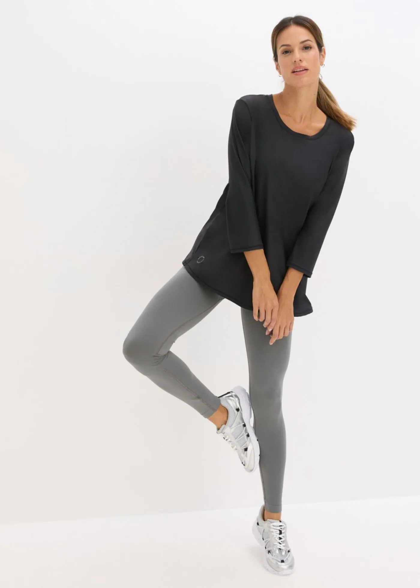 Camiseta funcional suave con mangas 3/4 y material de secado rápido Mujer Ropa Deportiva|Camisetas
