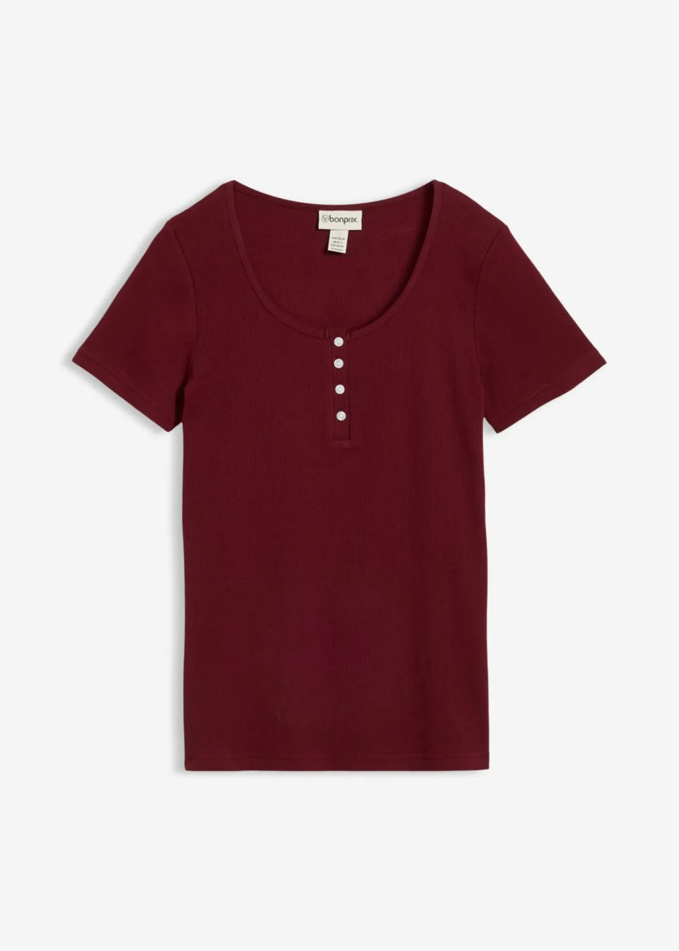 Hot Camiseta henley con algodón orgánico puro Mujer Básicos|Camisetas