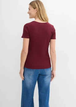 Hot Camiseta henley con algodón orgánico puro Mujer Básicos|Camisetas