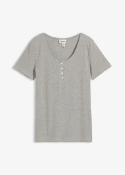 Hot Camiseta henley con algodón orgánico puro Mujer Básicos|Camisetas