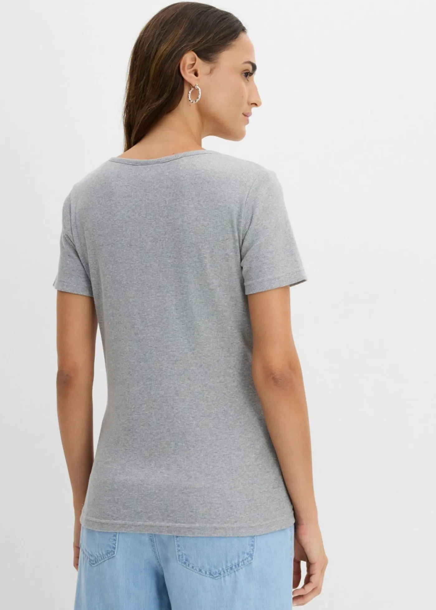 Hot Camiseta henley con algodón orgánico puro Mujer Básicos|Camisetas