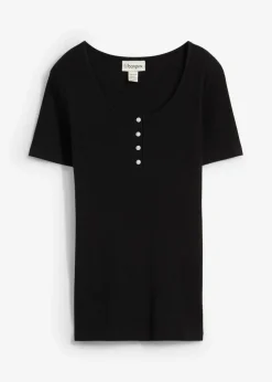 Hot Camiseta henley con algodón orgánico puro Mujer Básicos|Camisetas