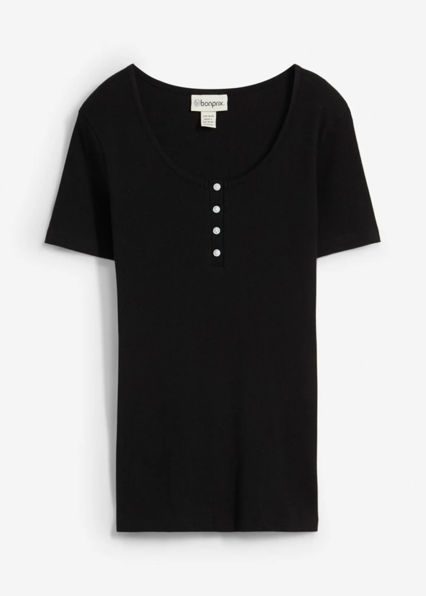 Hot Camiseta henley con algodón orgánico puro Mujer Básicos|Camisetas