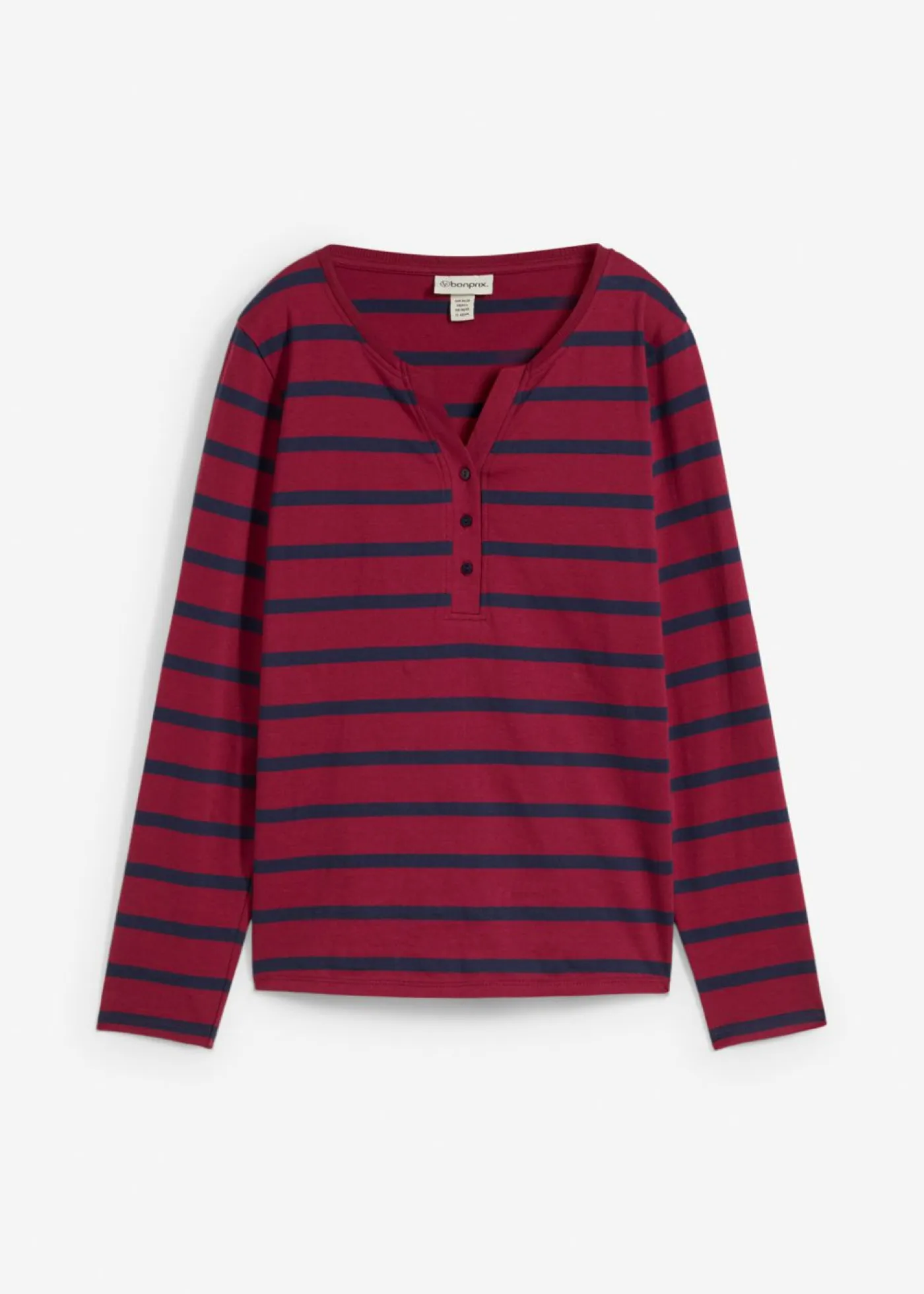 Best Camiseta henley de algodón orgánico puro Mujer Básicos|Camisetas