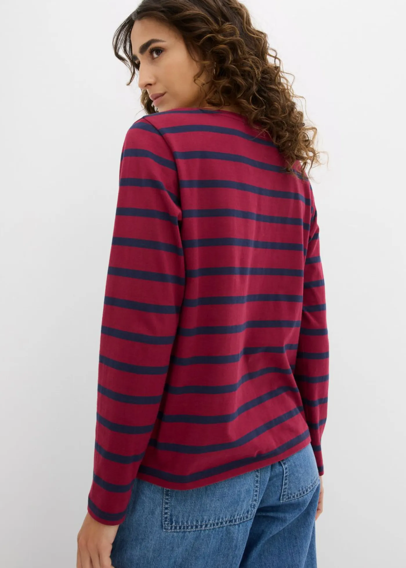 Best Camiseta henley de algodón orgánico puro Mujer Básicos|Camisetas