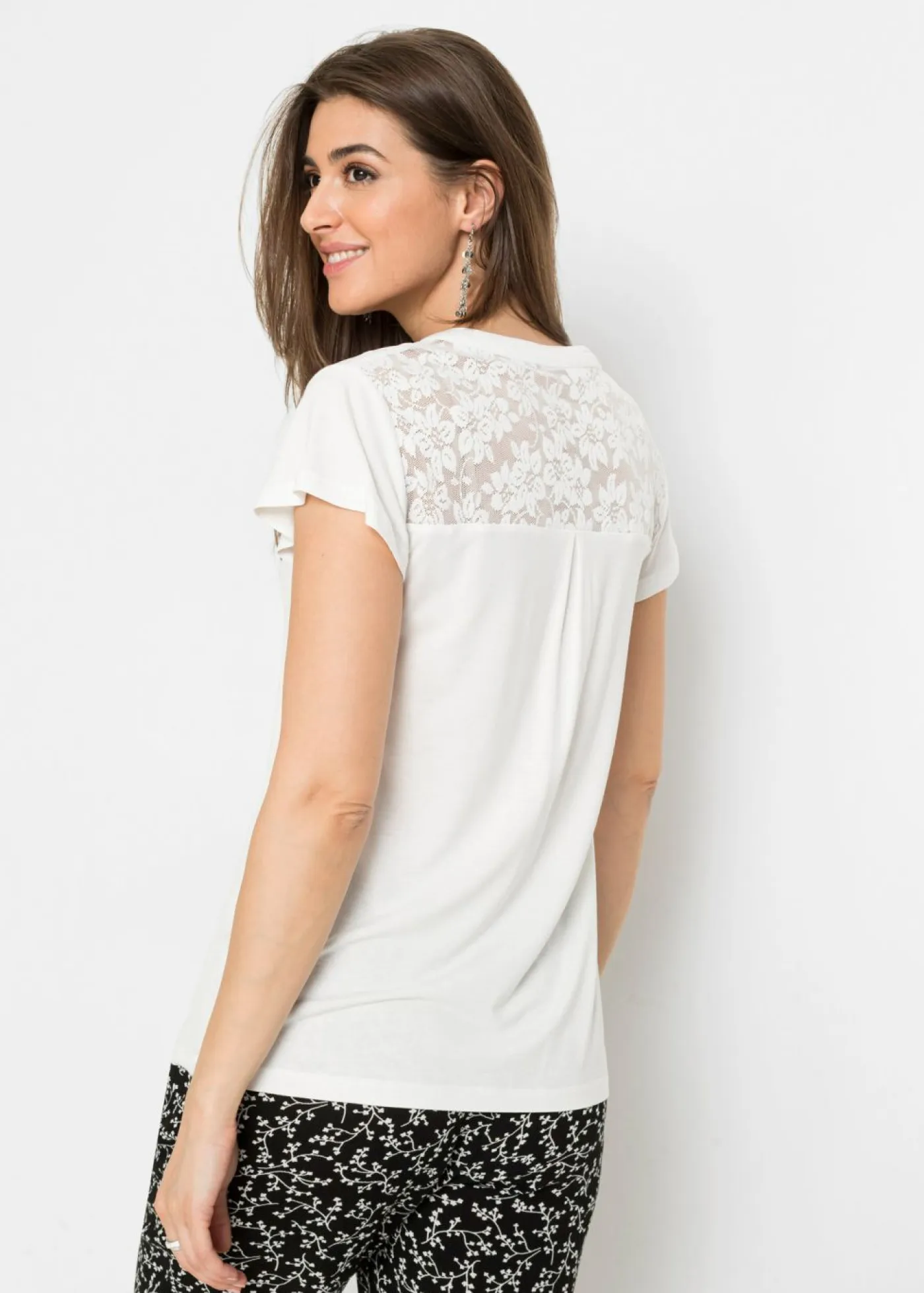 Camiseta henley de mezcla de viscosa Mujer Camisetas