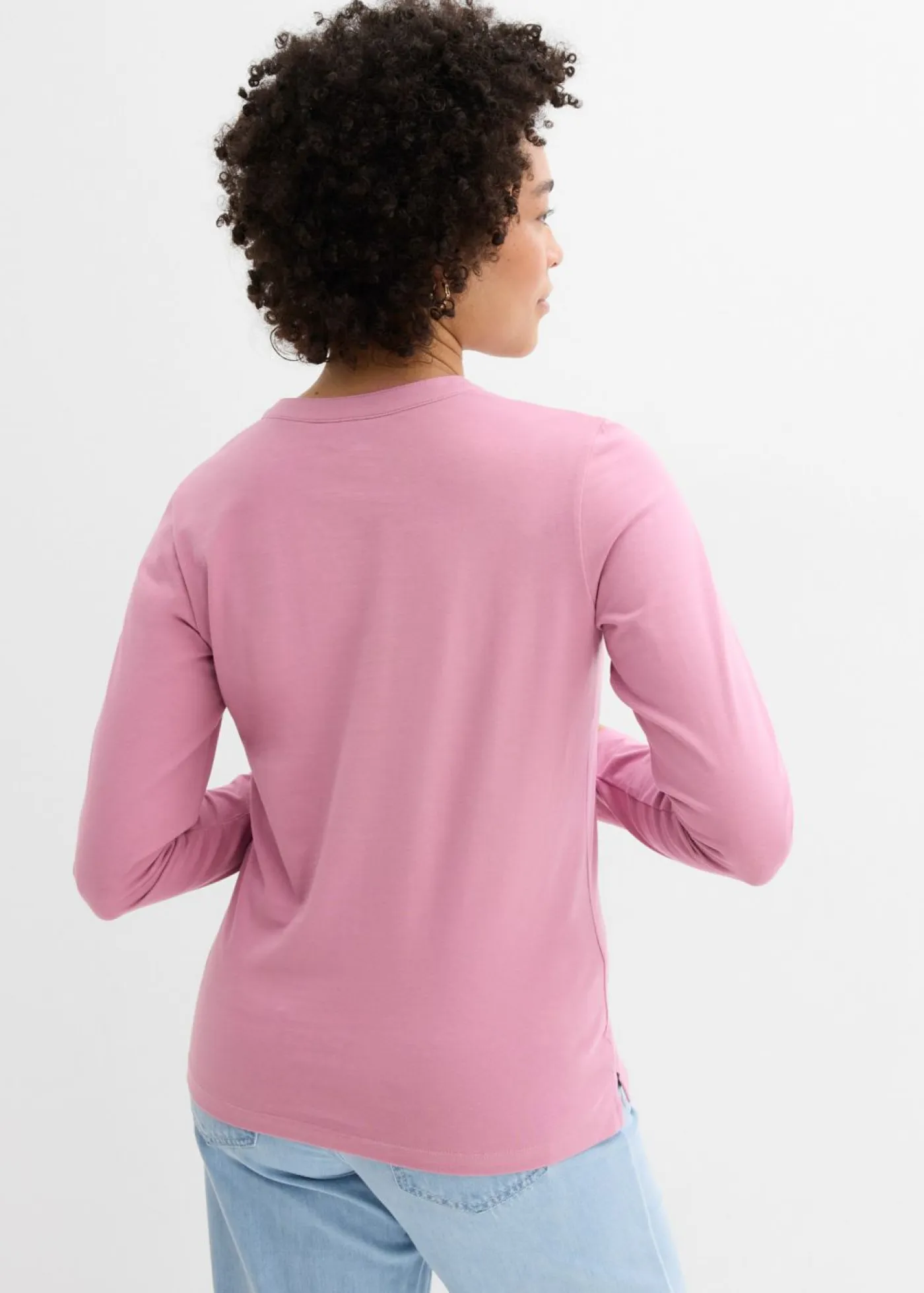 Clearance Camiseta henley hasta la cadera Mujer Básicos|Camisetas