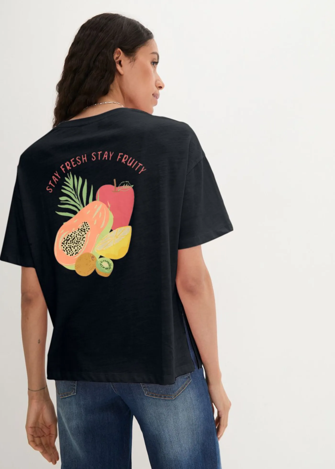 Sale Camiseta holgada con estampado Mujer Básicos|Camisetas